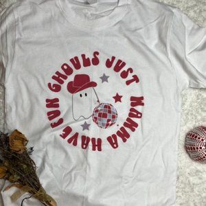 Ghouls Just Wanna Have Fun Halloween Ghost Country Western Cowgirl Costume Tee